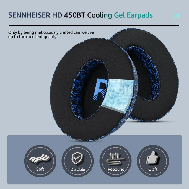 Alt view image 2 of 6 - Frozen Replacement Ear Pads for Sennheiser Headphones, Fits HD450BT / HD4.50 /HD4.50BTNC/ HD 485BT/ HD4.40BT, Made with Soft Fabric and Memory Foam