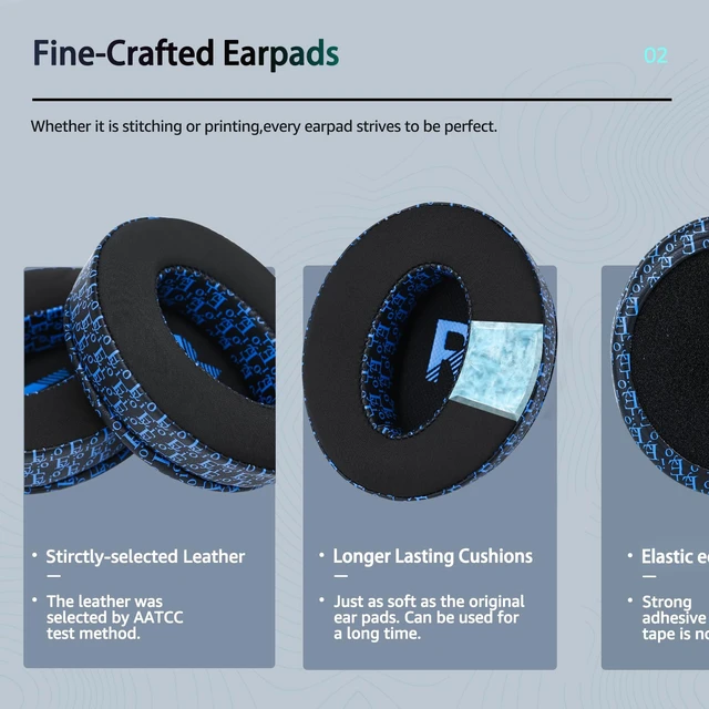 Alt view image 3 of 6 - Frozen Replacement Ear Pads for Sennheiser Headphones, Fits HD450BT / HD4.50 /HD4.50BTNC/ HD 485BT/ HD4.40BT, Made with Soft Fabric and Memory Foam