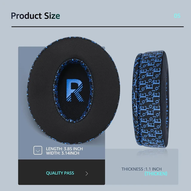 Alt view image 4 of 6 - Frozen Replacement Ear Pads for Sennheiser Headphones, Fits HD450BT / HD4.50 /HD4.50BTNC/ HD 485BT/ HD4.40BT, Made with Soft Fabric and Memory Foam