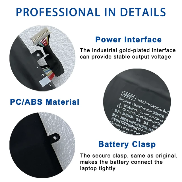 Alt view image 5 of 6 - AB06XL Laptop Battery Replacement for HP Envy 13 2017 13-AD019TU 2EX75PA 2EX78PA 2EX80PA 2EX85PA 2EX88PA Series Notebook HSTNN-DB8C 921408-2C1 921438-855 TPN-I128 ABO6XL 7.7V 53.61Wh 6962mAh