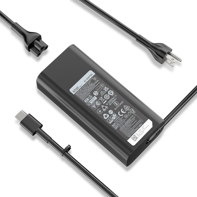 Alt view image 2 of 7 - 65W 45W Type C Laptop Charger Fit for Dell Latitude 7430 5400 Inspiron 13 Inspiron 7490 XPS 12 13 AC Chromebook 13 Adapter 65W/45W PD Fast Charging Wide Compatibility Smart Temperature Control