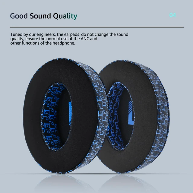 Alt view image 5 of 6 - Frozen Replacement Ear Pads for Sennheiser Headphones, Fits HD450BT / HD4.50 /HD4.50BTNC/ HD 485BT/ HD4.40BT, Made with Soft Fabric and Memory Foam