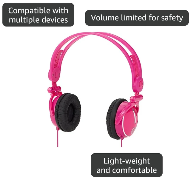 Alt view image 2 of 4 - Fold-Flat Travel Headphones - Pink
