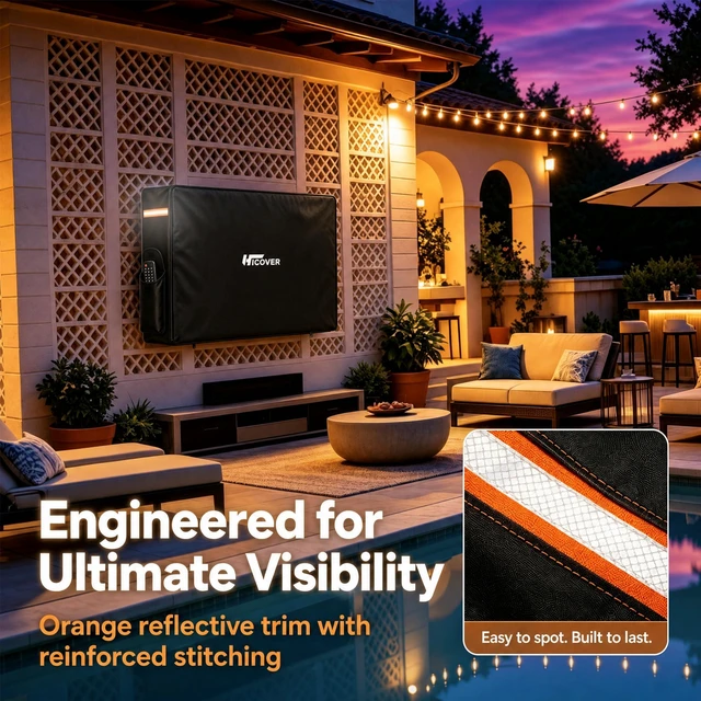 Alt view image 6 of 7 - Outdoor Waterproof TV Cover 1200D Oxford,For Outside Screen 60-65 inch TV Rollable front with zippers outdoor TV Weatherproof cover with Remote Pocket,designed for outdoor use TV cover
