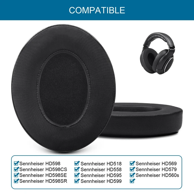Alt view image 2 of 7 - Earpads for Sennheiser HD598/HD598 CS/HD598 SE/HD598 SR/HD518/HD558 Headphones, Cooling Gel Ear Pads Cushions Replacement for HD595/HD599/HD569/HD579/HD560S Headset (Cooling-Gel)