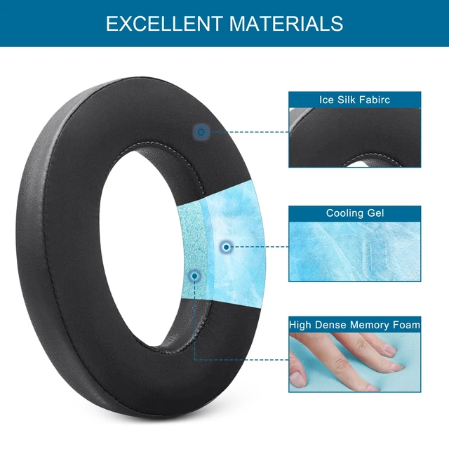 Alt view image 3 of 7 - Earpads for Sennheiser HD598/HD598 CS/HD598 SE/HD598 SR/HD518/HD558 Headphones, Cooling Gel Ear Pads Cushions Replacement for HD595/HD599/HD569/HD579/HD560S Headset (Cooling-Gel)