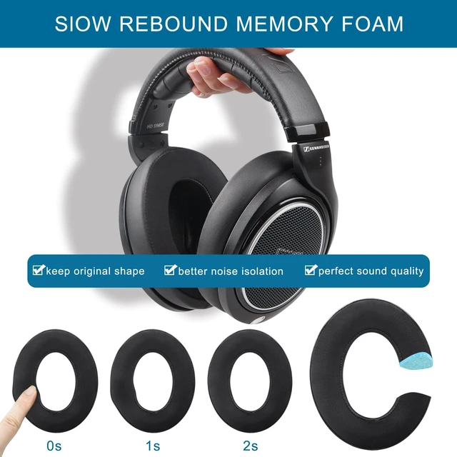 Alt view image 4 of 7 - Earpads for Sennheiser HD598/HD598 CS/HD598 SE/HD598 SR/HD518/HD558 Headphones, Cooling Gel Ear Pads Cushions Replacement for HD595/HD599/HD569/HD579/HD560S Headset (Cooling-Gel)