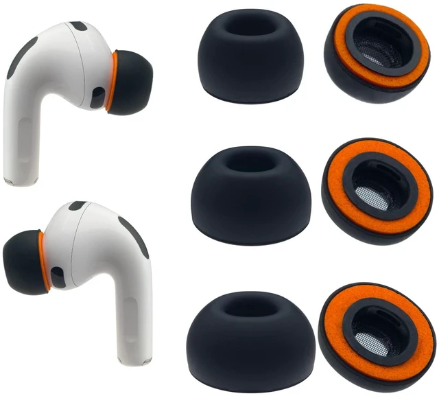 Main image of Replacement Foam Ear Tips for AirPods Pro 3 Silicone Shield, S/M/L Compatible with AirPods Pro3 3rd Generation 2025, Fit in The Charging Case, 3 Pairs, Black