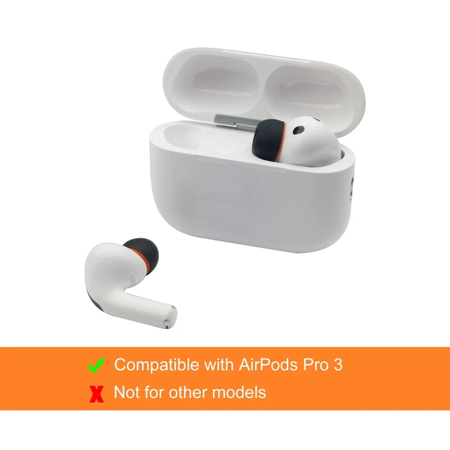 Alt view image 2 of 5 - Replacement Foam Ear Tips for AirPods Pro 3 Silicone Shield, S/M/L Compatible with AirPods Pro3 3rd Generation 2025, Fit in The Charging Case, 3 Pairs, Black
