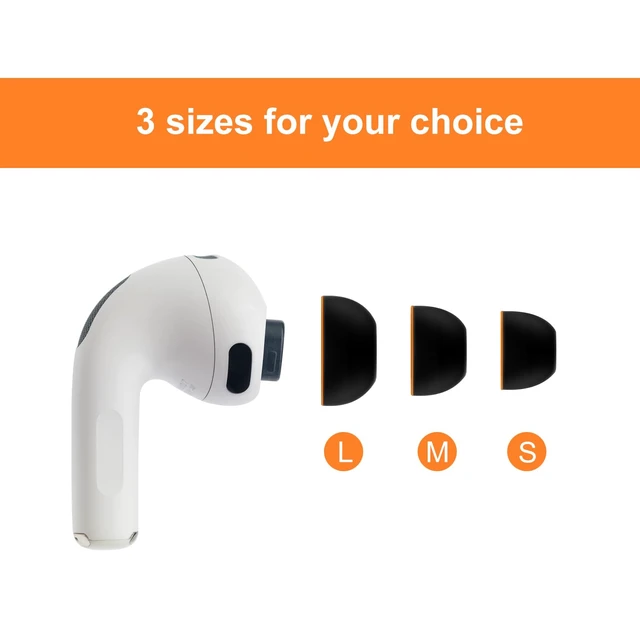 Alt view image 3 of 5 - Replacement Foam Ear Tips for AirPods Pro 3 Silicone Shield, S/M/L Compatible with AirPods Pro3 3rd Generation 2025, Fit in The Charging Case, 3 Pairs, Black