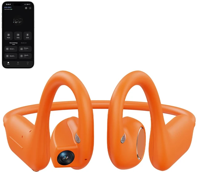 Main image of E12 Open-Ear Smart Headphones with Camera AI Translation Earbuds Bluetooth Built-In 8MP HD Camera, Smart Translation Headphones, AI Assistance, Open-Ear Design, Bluetooth Wireless Earbuds, ENC, IP54
