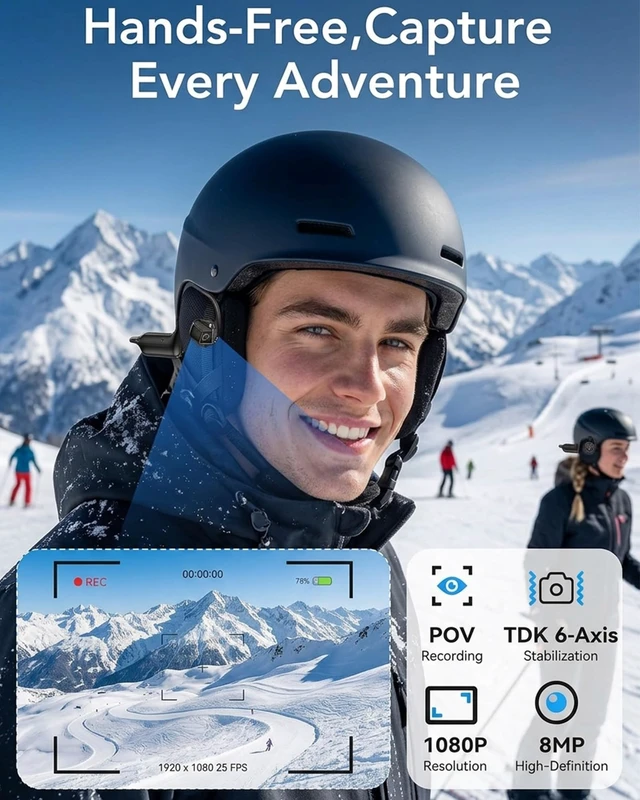 Alt view image 2 of 7 - E12 Open-Ear Smart Headphones with Camera AI Translation Earbuds Bluetooth Built-In 8MP HD Camera, Smart Translation Headphones, AI Assistance, Open-Ear Design, Bluetooth Wireless Earbuds, ENC, IP54