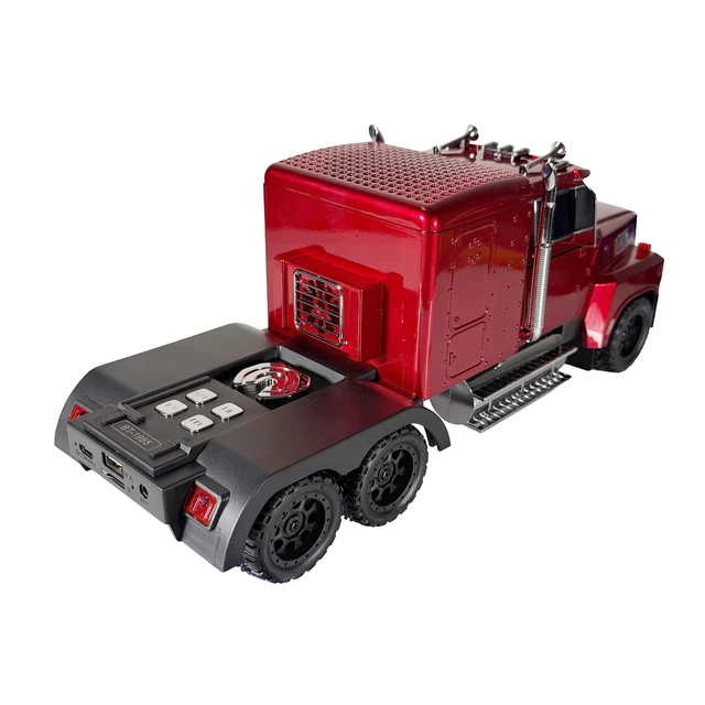 Alt view image 6 of 7 - BT-1985 Rechargable Portable Bluetooth Speaker with FM Radio, Red LED Lights, TWS, FM Radio, USB/TF Playback, AUX Input, Built-In Microphone, USB-C Cable Included