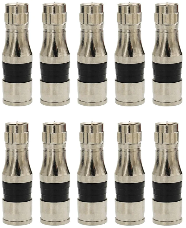 Main image of 10Pcs F Type RG11 Compression Connectors,Compression Coax Connectors Fittings RG11 Wire Connector with Weather Seal O Ring