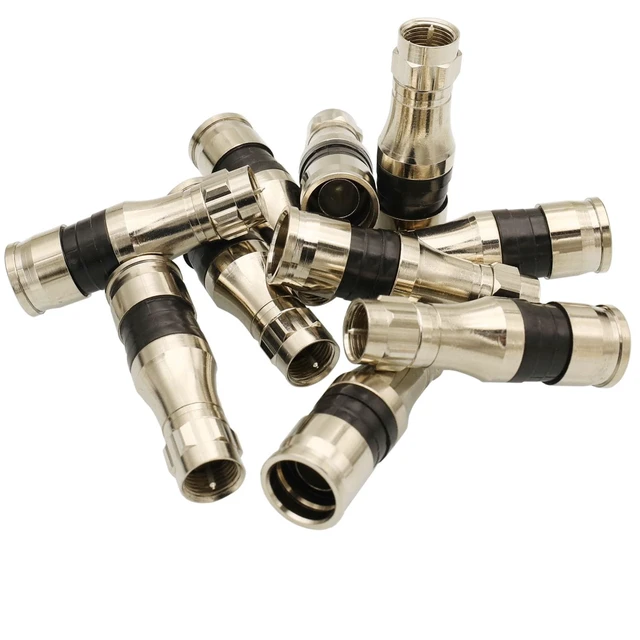 Alt view image 7 of 7 - 10Pcs F Type RG11 Compression Connectors,Compression Coax Connectors Fittings RG11 Wire Connector with Weather Seal O Ring