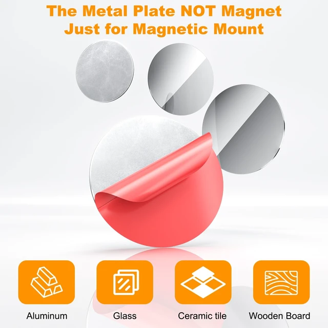 Alt view image 7 of 7 - 4Pcs Magnetic Mount Plates for Starlink Mini/Gen 3, Adhesive Metal Plate Magnetic Pads for Car Truck RV SUV Aluminum/Glass Cab Roof, Starlink Mounting Accessory for Satellite Dish Magnetic Car Mount