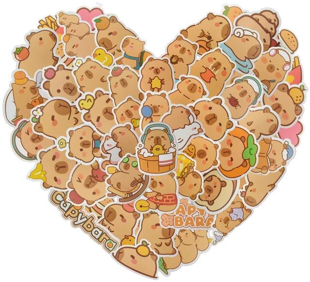 Main image of 300PCS Capybara Stickers Waterproof,Cute Kawaii Animal Vinyl Stickers,Party Favor,Capibara Lover Birthday Gift, for Water Bottle,Scrapbook,Laptop,Classroom,Luggage,Poster,Bike