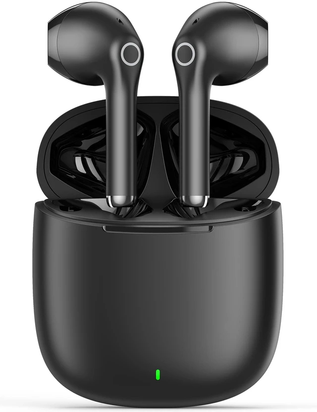 Main image of 5.3 Bluetooth Earbuds Wireless Headphones with Microphone Carrying Case Work Commuting Travel Semi in Ear Earphones with Mic for iPhone Duo 18 17 Pro Max 16 15 for Samsung S26 Ultra S25 S24 Android