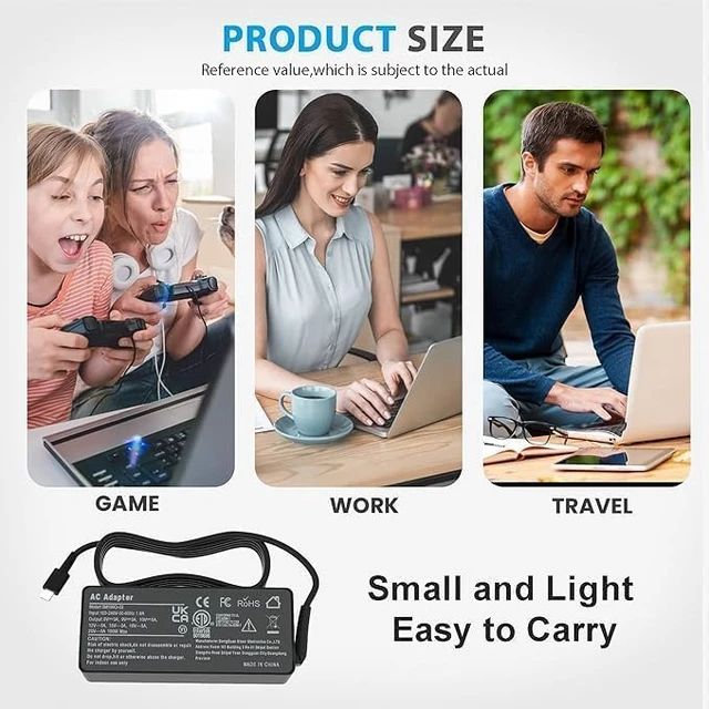 Alt view image 7 of 7 - 100W USB-C Laptop Charger Compatible for Lenovo Yoga 7 Pro 9 9i Y910, Slim 6i 7i, IdeaPad 5 Pro Slim, ThinkBook Plus G3 13x 14G5 14G6 14s 14p 16G4 16p, ThinkPad Neo 14 P14s L15 T16 Adapter