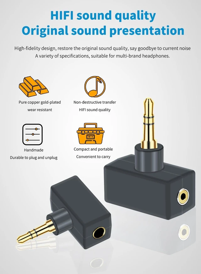 Alt view image 5 of 7 - 4.4mm Balanced Male to 2.5mm BAL Female Headphone Adapter for Connects 2.5mm 4-Pole Cable to Balanced 4.4mm Player Device T-Type Amplifier Conversion Audio Plug - Gold Plated Adapter