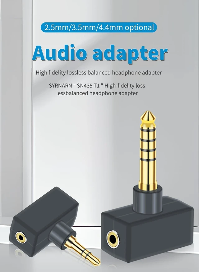Alt view image 3 of 7 - 4.4mm Balanced Male to 2.5mm BAL Female Headphone Adapter for Connects 2.5mm 4-Pole Cable to Balanced 4.4mm Player Device T-Type Amplifier Conversion Audio Plug - Gold Plated Adapter