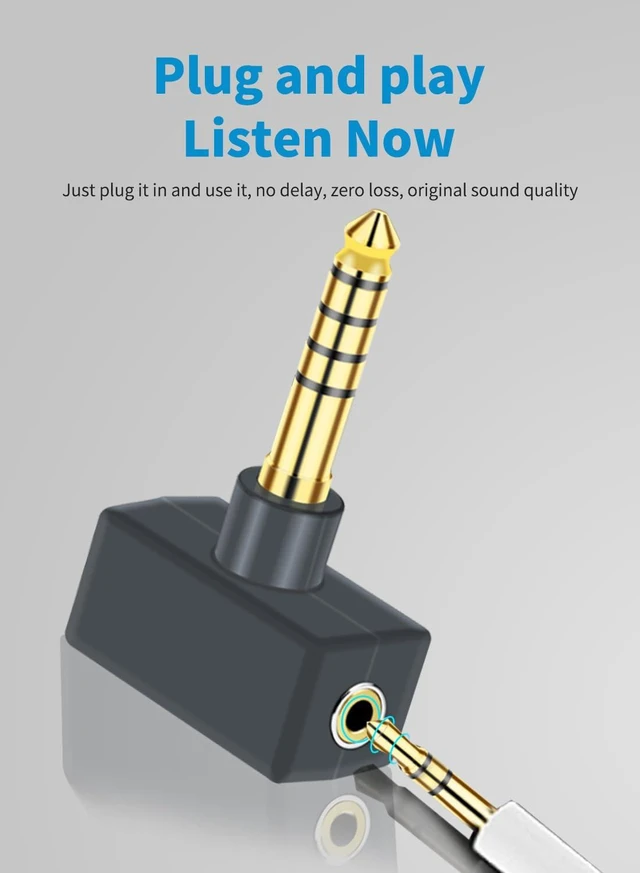 Alt view image 4 of 7 - 4.4mm Balanced Male to 2.5mm BAL Female Headphone Adapter for Connects 2.5mm 4-Pole Cable to Balanced 4.4mm Player Device T-Type Amplifier Conversion Audio Plug - Gold Plated Adapter
