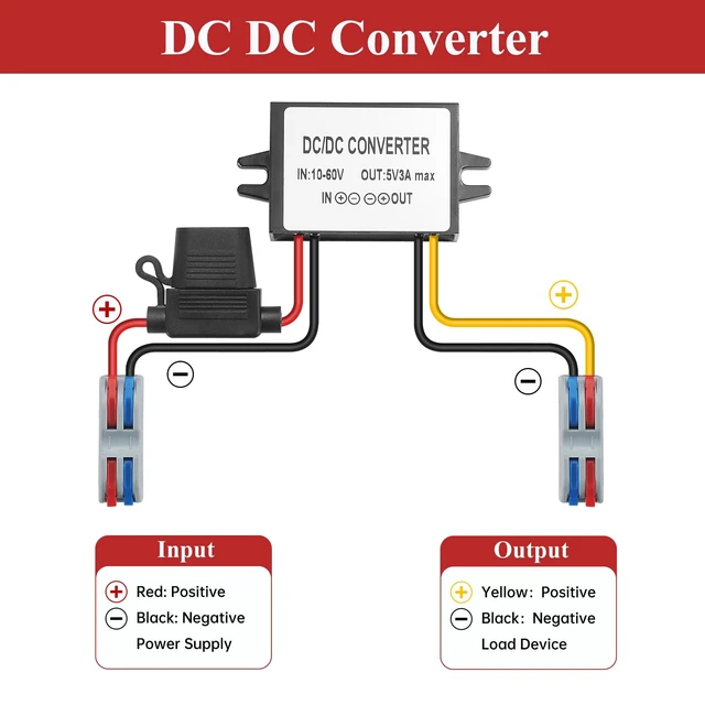 Alt view image 2 of 7 - Industrial IP67 Waterproof DC-DC Converter 10-60V to 5V 3A 15W - Solar/Truck/Marine Voltage Regulator, Suitable for Harsh Environments - Dustproof/Shockproof