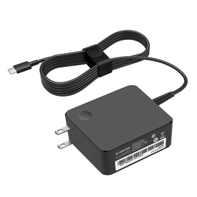 Alt view image 2 of 7 - 65W USB C Laptop Charger Compatible with Lenovo Thinkpad T14 T15 Yoga ThinkBook 14 16 Chromebook Computer Type C Fast Charging Power Supply Adapter Cord
