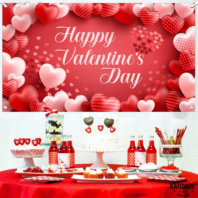 Alt view image 7 of 7 - Happy Valentines Day Banner 72x44 Inch Happy Valentines Day Backdrop for Photography, Valentines Day Decorations Backdrop