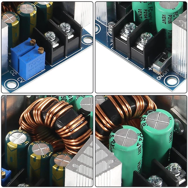 Alt view image 4 of 7 - 4pcs 20A 300W CC CV Step Down Module Adjustable DC 6-40V to 1.2-36V Voltage Regulator Buck Converter Constant Current Power Module Charging LED Drive with Short Circuit Protection