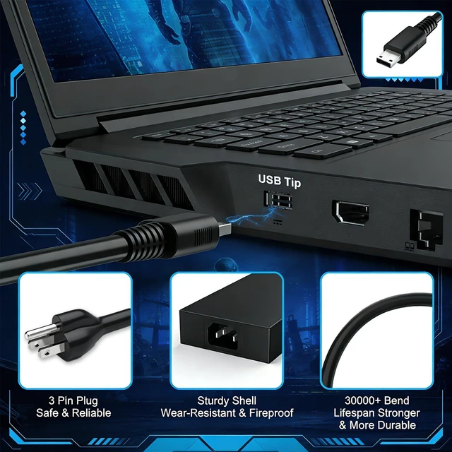 Alt view image 6 of 7 - 230W 240W Laptop Charger for MSI Stealth Creator Raider Leopard MS-17K3 Compatible with Chicony Raider GE76 GE66 GP76 GS77 Stealth 17 16 A16 12U Leopard 10UE 11UX Creator Pro Z17 Z16P Vector Power