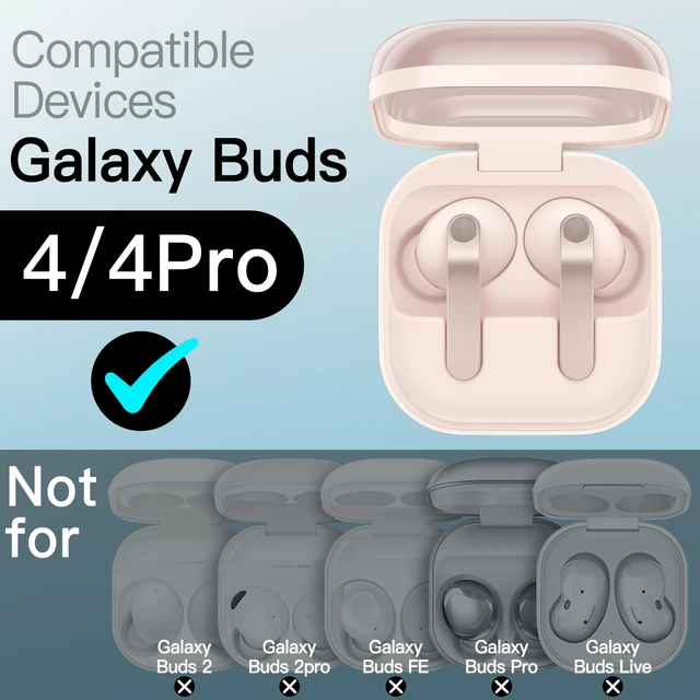 Alt view image 2 of 7 - Safety Lock Case for Galaxy Buds 4 Pro/4, Clear Pink Carabiner Clip, Transparent TPU, Shockproof Cover, Supports Wireless Charging