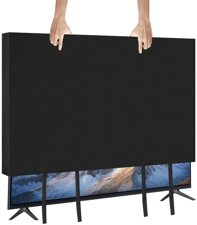 Main image of TV Cover for Moving, Black TV Cover Moving Box for 52-55 Inch Flat Screen, Anti-Scratch Dust Protection with Bottom Strap for Home Renovation & Pet Protection or Other Furniture