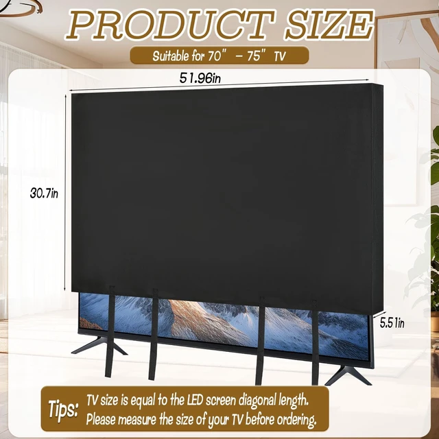 Alt view image 2 of 7 - TV Cover for Moving, Black TV Cover Moving Box for 52-55 Inch Flat Screen, Anti-Scratch Dust Protection with Bottom Strap for Home Renovation & Pet Protection or Other Furniture