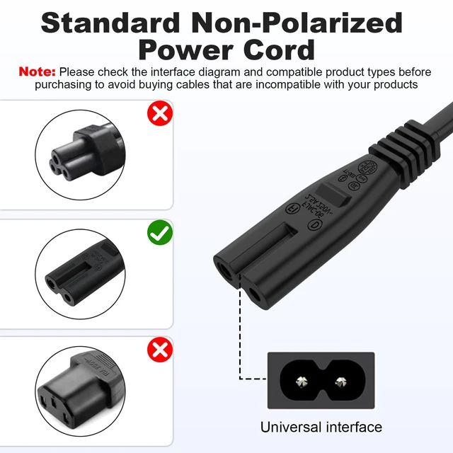 Alt view image 5 of 7 - Printer Power Cord for HP OfficeJet Pro 8125e 8135e 8139e 9125e 9135e 9730e 8015e for HP DeskJet 2855e 2827e 4255e 4155e 4227e 2755 4158 Printer for JBL PartyBox 320 310 110 100 120 200 Speaker 10 FT