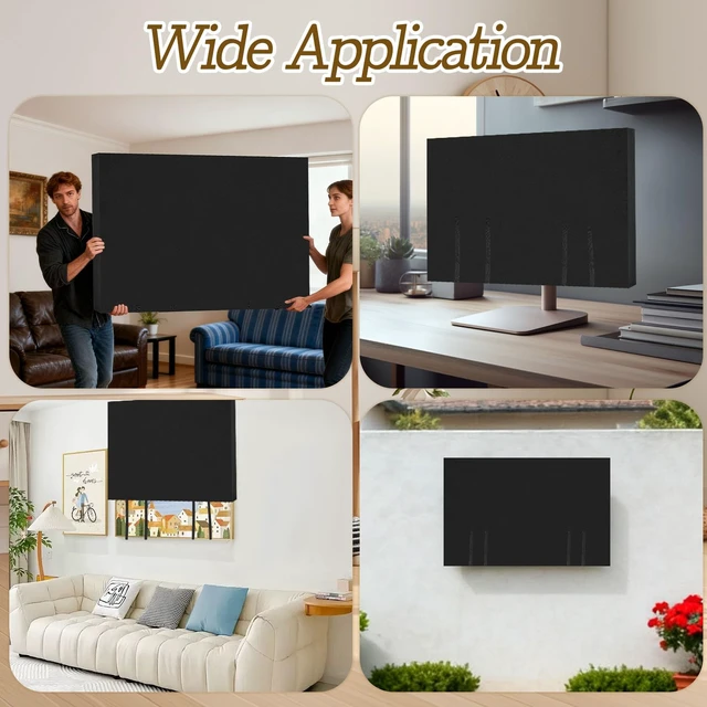 Alt view image 6 of 7 - TV Cover for Moving, Black TV Cover Moving Box for 52-55 Inch Flat Screen, Anti-Scratch Dust Protection with Bottom Strap for Home Renovation & Pet Protection or Other Furniture
