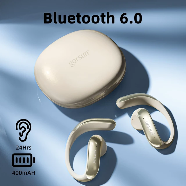 Alt view image 4 of 7 - Open Ear Bluetooth Headphones Wireless, Touch Control Earphones Lightweight Design, Bluetooth 6.0, 20H Playtime,Built-in Mic,Ear Hooks Ear Buds Design, Wireless Bluetooth Headset for Work