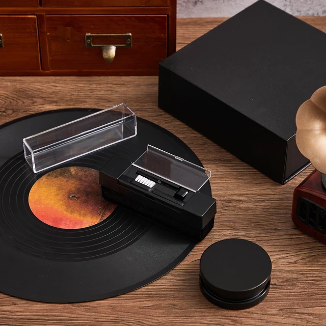Alt view image 6 of 7 - 26.8 Ounce/ 760 Gram Record Weight Stabilizer with Brush Gift Box,Black Turntable Clamp Heavy Weight High Mass Steel Lp Disc Vinyl Record Player Accessory for Vibration Damping Christmas Favor Gift