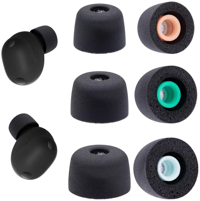 Main image of Replacement Foam Ear Tips for Sony WF-1000XM6 Earbuds, Black Memory Foam Tips with Dust Mesh, Skin-friendly, Comfort Fit, 3 Pairs (S/M/L)