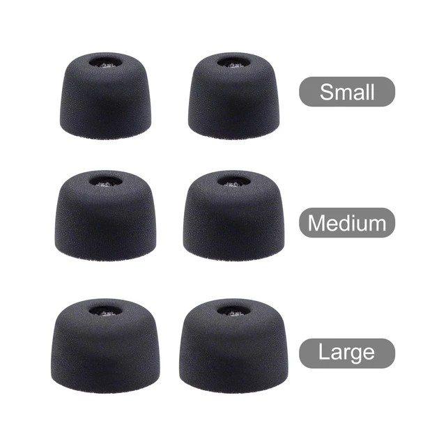 Alt view image 7 of 7 - Replacement Foam Ear Tips for Sony WF-1000XM6 Earbuds, Black Memory Foam Tips with Dust Mesh, Skin-friendly, Comfort Fit, 3 Pairs (S/M/L)
