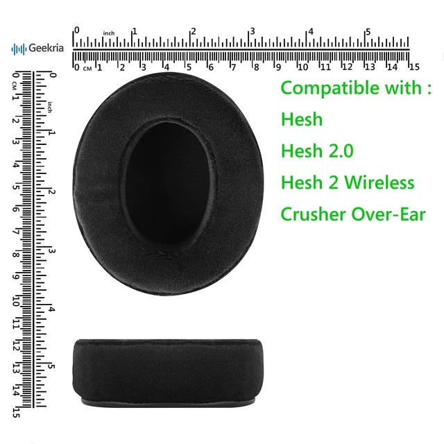 Alt view image 6 of 7 - Comfort Velour Replacement Ear Pads Compatible with Skullcandy Hesh, Hesh 2, Hesh 2 Wireless Headphones, Memory Foam Ear Cushions with Installation Video (Black)