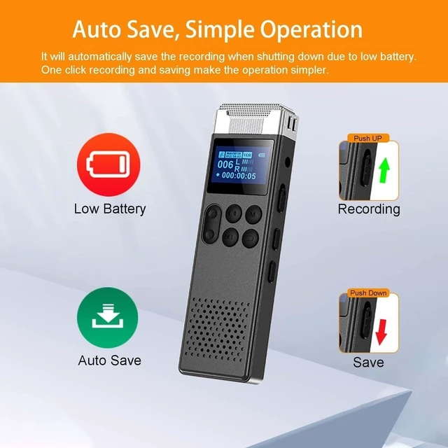 Alt view image 6 of 7 - 160GB Digital Voice Recorder with Playback Voice Activated Recorder for Lectures Meetings Interviews Portable Sound Audio Recorder Recording Device with Built-in Speaker A-B Repeat MP3 Player