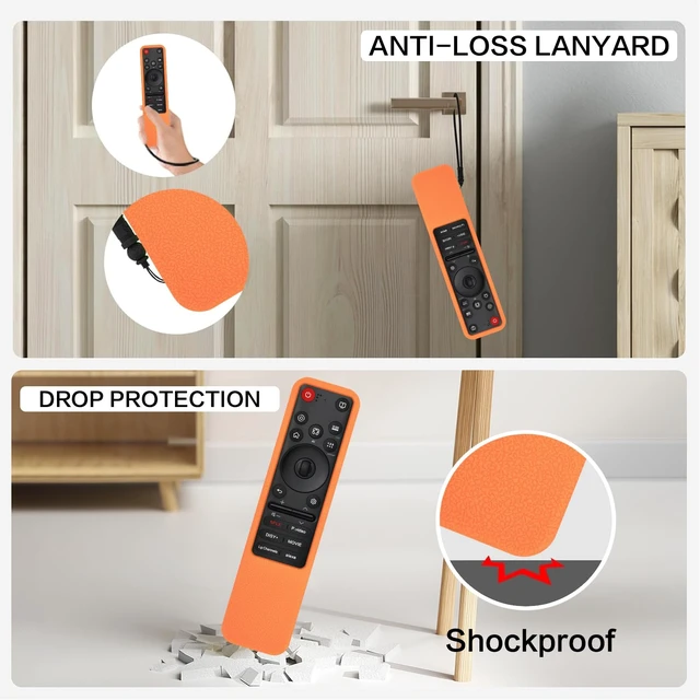 Alt view image 3 of 7 - Silicone Cover for LG MR25GA/MR26GA Remote with Lanyard, Orange Precision-fit silicone case for LG MR25GA/MR26GA. Cutouts ensure full access to all buttons, ports & center controls