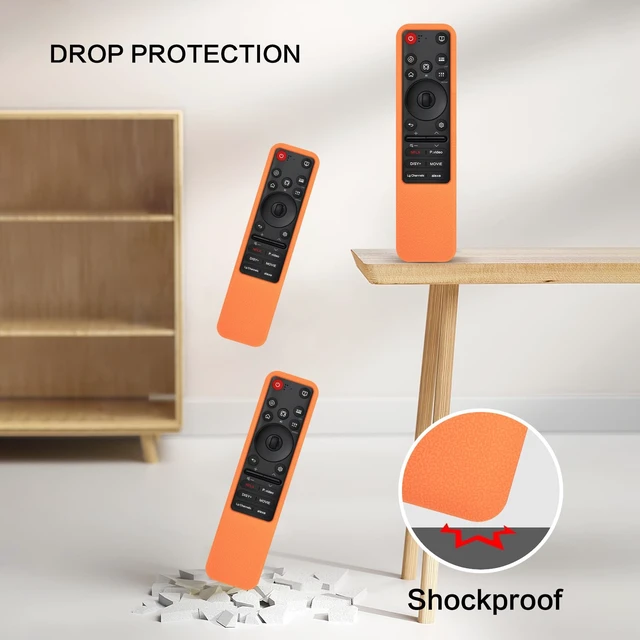 Alt view image 7 of 7 - Silicone Cover for LG MR25GA/MR26GA Remote with Lanyard, Orange Precision-fit silicone case for LG MR25GA/MR26GA. Cutouts ensure full access to all buttons, ports & center controls