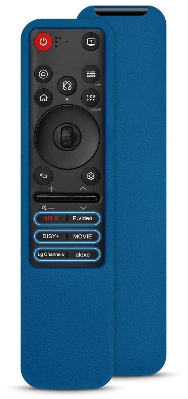 Main image of Silicone Cover for LG MR25GA/MR26GA Remote with Lanyard, Blue Precision-fit silicone case for LG MR25GA/MR26GA. Cutouts ensure full access to all buttons, ports & center controls