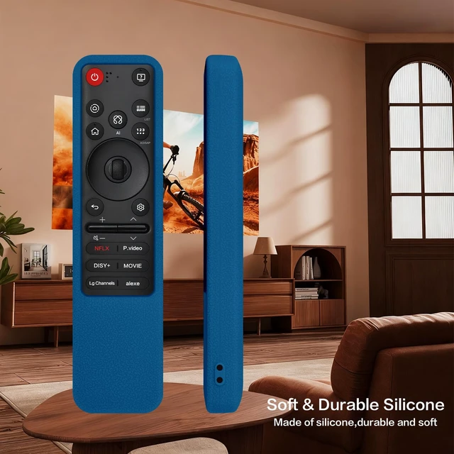 Alt view image 7 of 7 - Silicone Cover for LG MR25GA/MR26GA Remote with Lanyard, Blue Precision-fit silicone case for LG MR25GA/MR26GA. Cutouts ensure full access to all buttons, ports & center controls