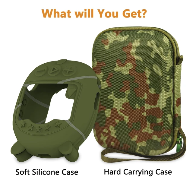 Alt view image 3 of 7 - Protective Case for JBL Clip 5 Portable Bluetooth Speaker Hard Carrying Case and Silicone Cover for CLIP 5 Speaker, Stand Up Holder and Carrier (Squad Case)