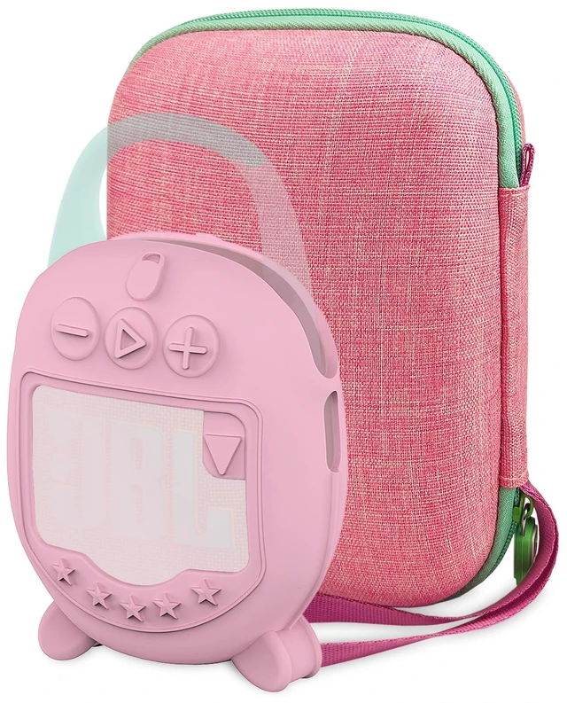 Main image of Protective Case for JBL Clip 5 Portable Bluetooth Speaker Hard Carrying Case and Silicone Cover for CLIP 5 Speaker, Stand Up Holder and Carrier (Pink Case)