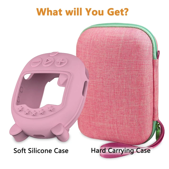 Alt view image 3 of 7 - Protective Case for JBL Clip 5 Portable Bluetooth Speaker Hard Carrying Case and Silicone Cover for CLIP 5 Speaker, Stand Up Holder and Carrier (Pink Case)