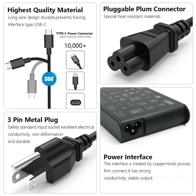 Alt view image 6 of 6 - 135W USB C Slim Charger fit for Lenovo thinkpad p16s p14s Gen 6 5 4 3 2 Compatible with ADL135YSDC3A T16 Z16 Gen 2 Gen 3 Gen 4 Gen 5 ThinkBook 13x 14 14p 16 Laptop Adapter Power Supply 6.75A